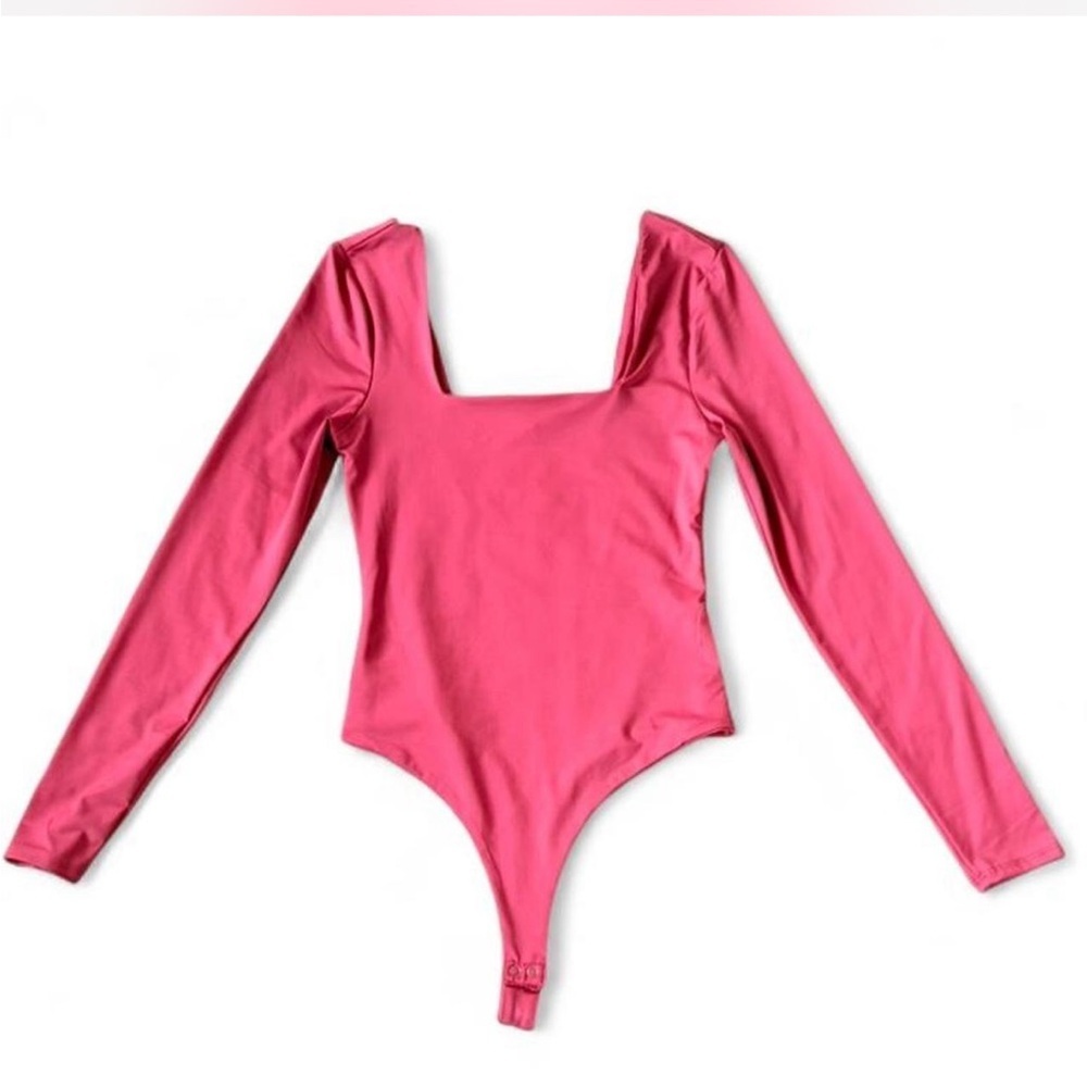 Crave Fame Pink Long Sleeve Bodysuit